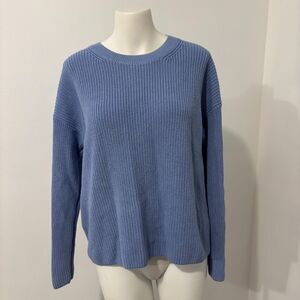 Gap size Large Cornflower Blue Ribbed Crewneck Sweater